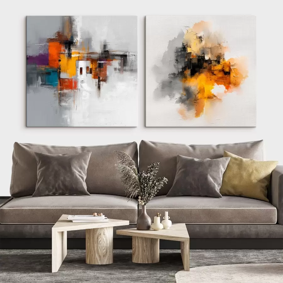 carta da parati Città espressiva: composizione artistica con colori contrastanti nr. m00566