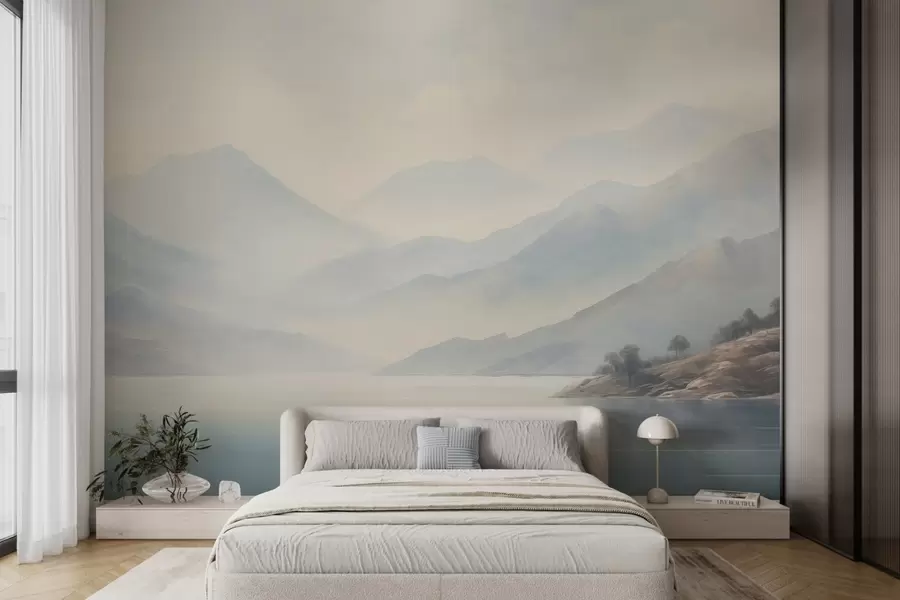 Carta da parati nature Montagne sul lago 