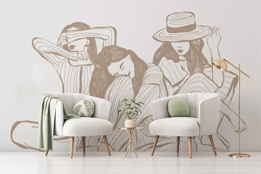 Carta da parati per Bambini Sfumature di beige per le ragazze 