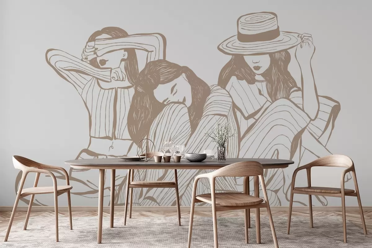 carta da parati Sfumature di beige per le ragazze nr. w04384v2