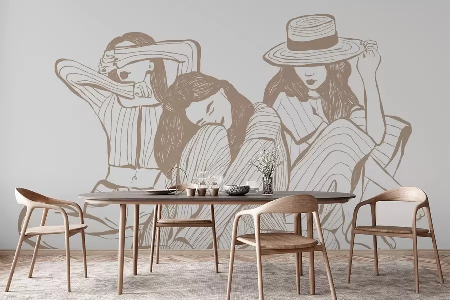 Carta da parati per Bambini Sfumature di beige per le ragazze 