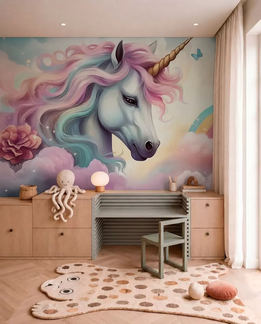 carta da parati Unicorno dai mille colori nr. w04372