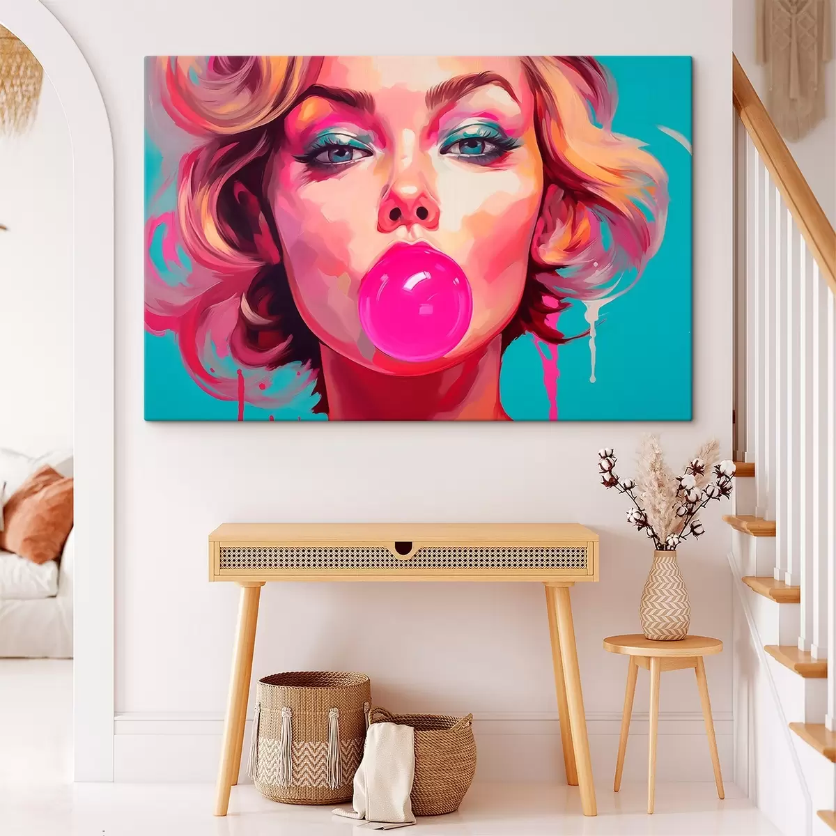 carta da parati Ragazza con gomma da masticare rosa nr. s45321