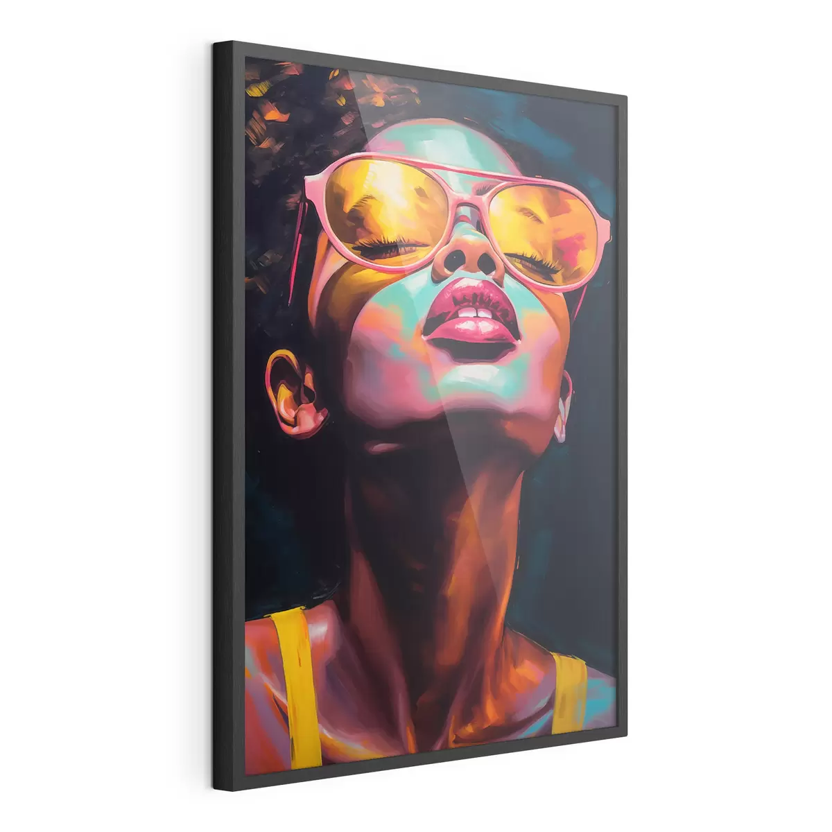 Poster Donna con occhiali gialli f45311