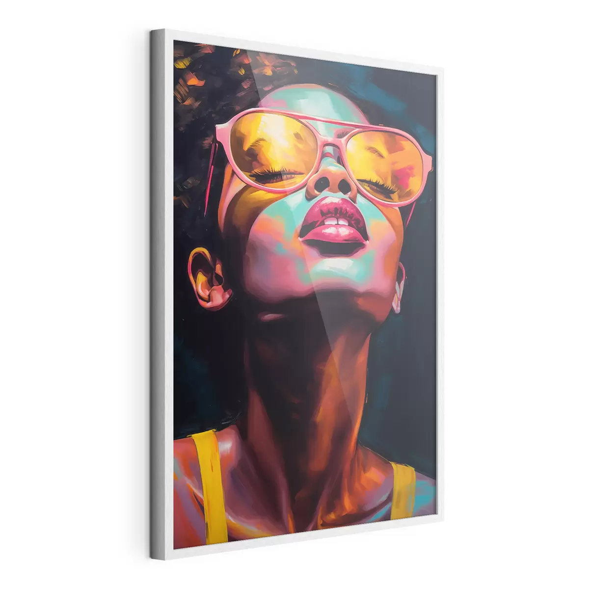 Poster Donna con occhiali gialli f45311