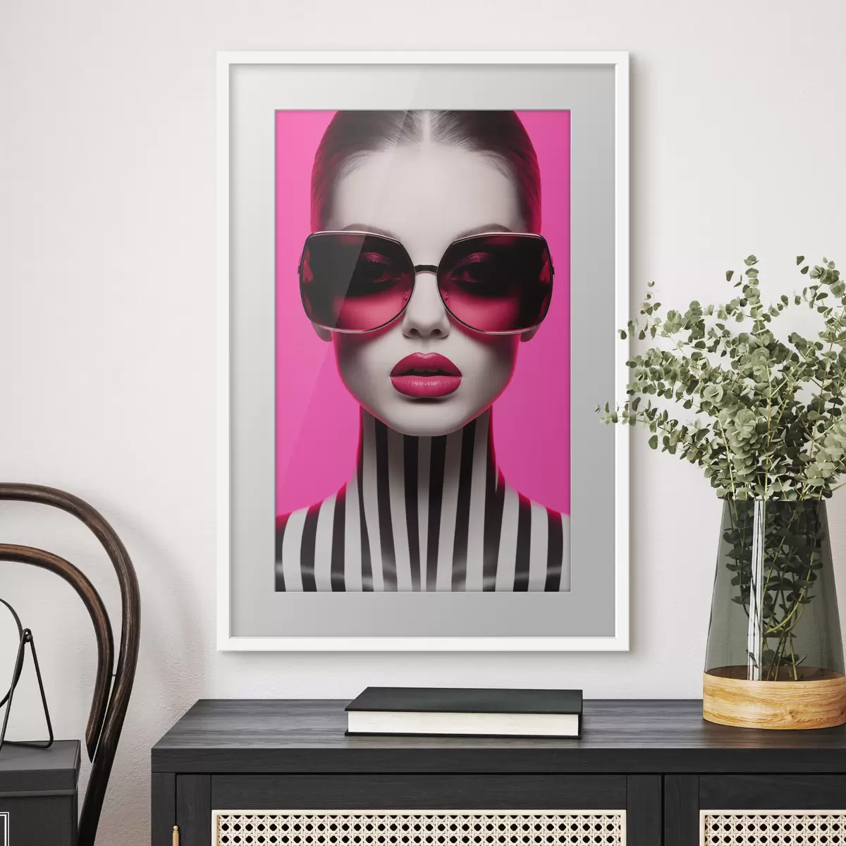 Poster Donna con grandi occhiali f45316