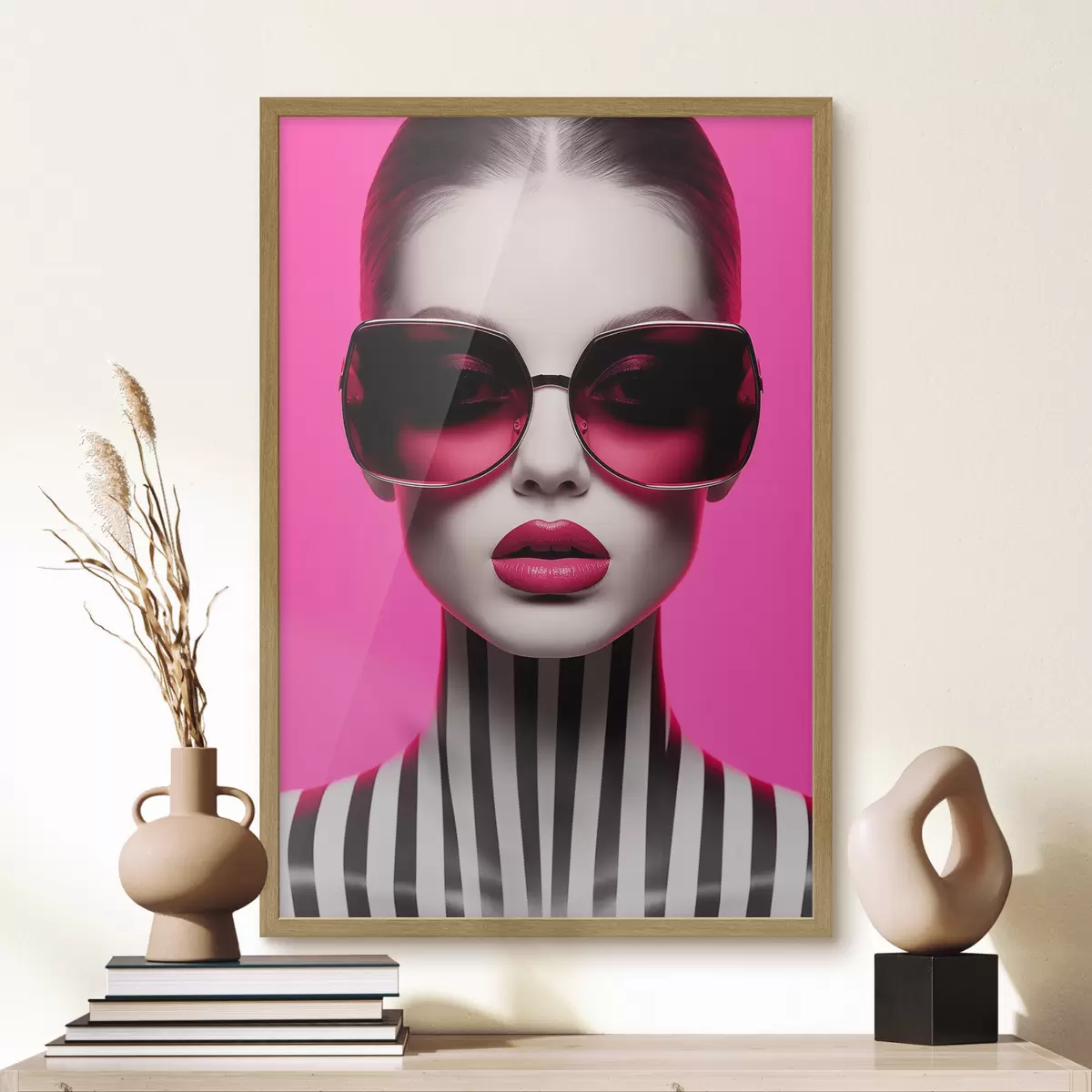 Poster Donna con grandi occhiali f45316