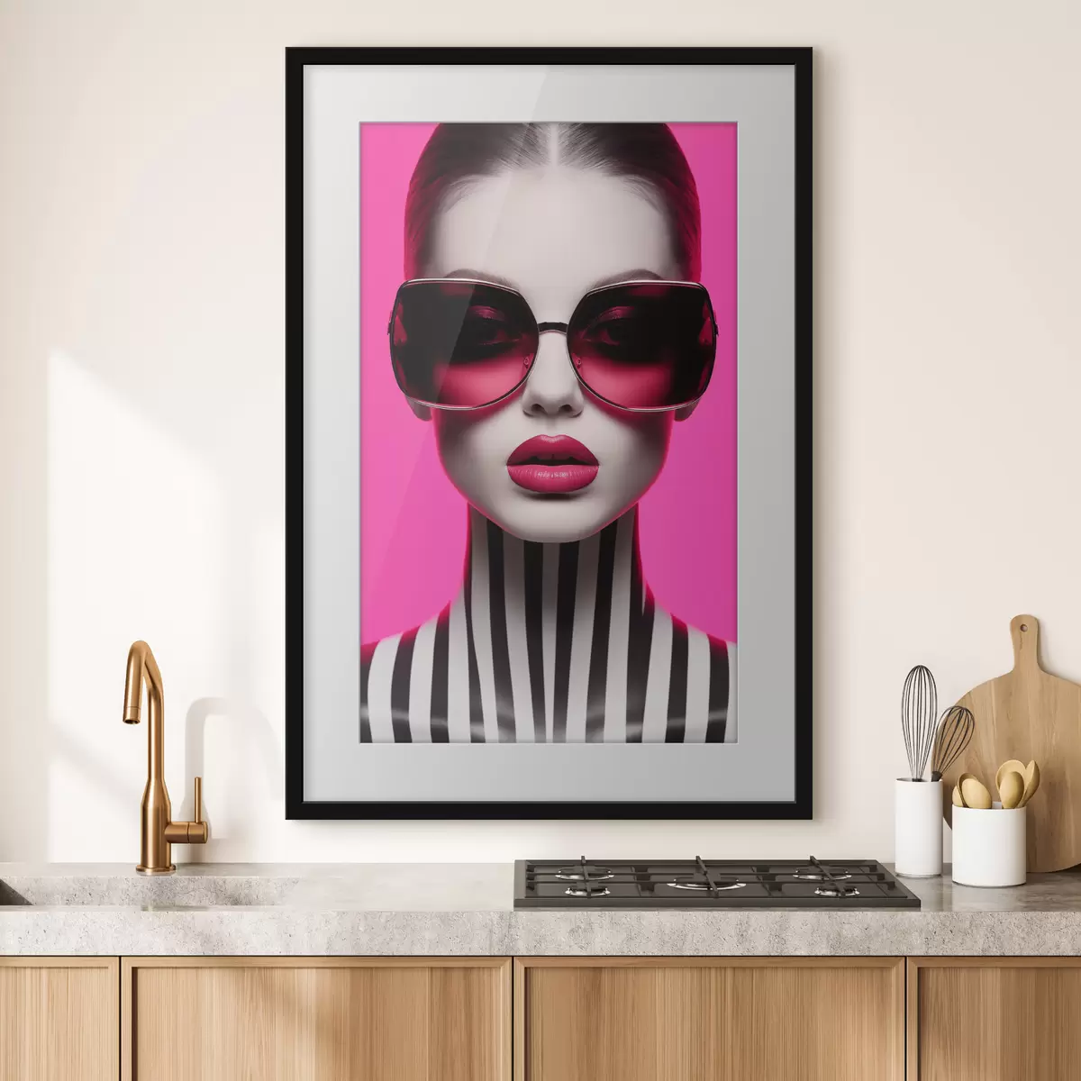 Poster Donna con grandi occhiali f45316