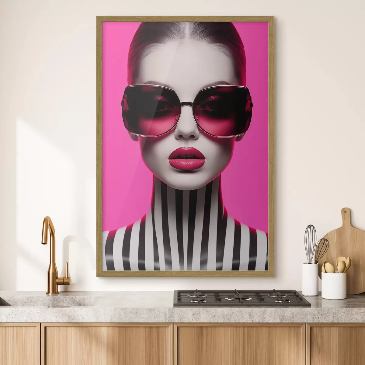 Poster Donna con grandi occhiali f45316