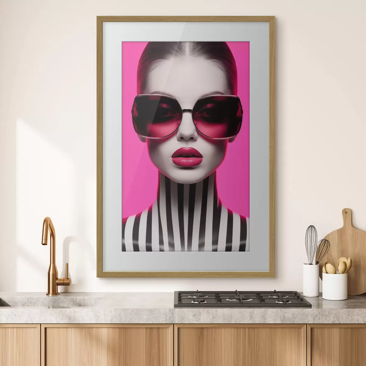 Poster Donna con grandi occhiali f45316