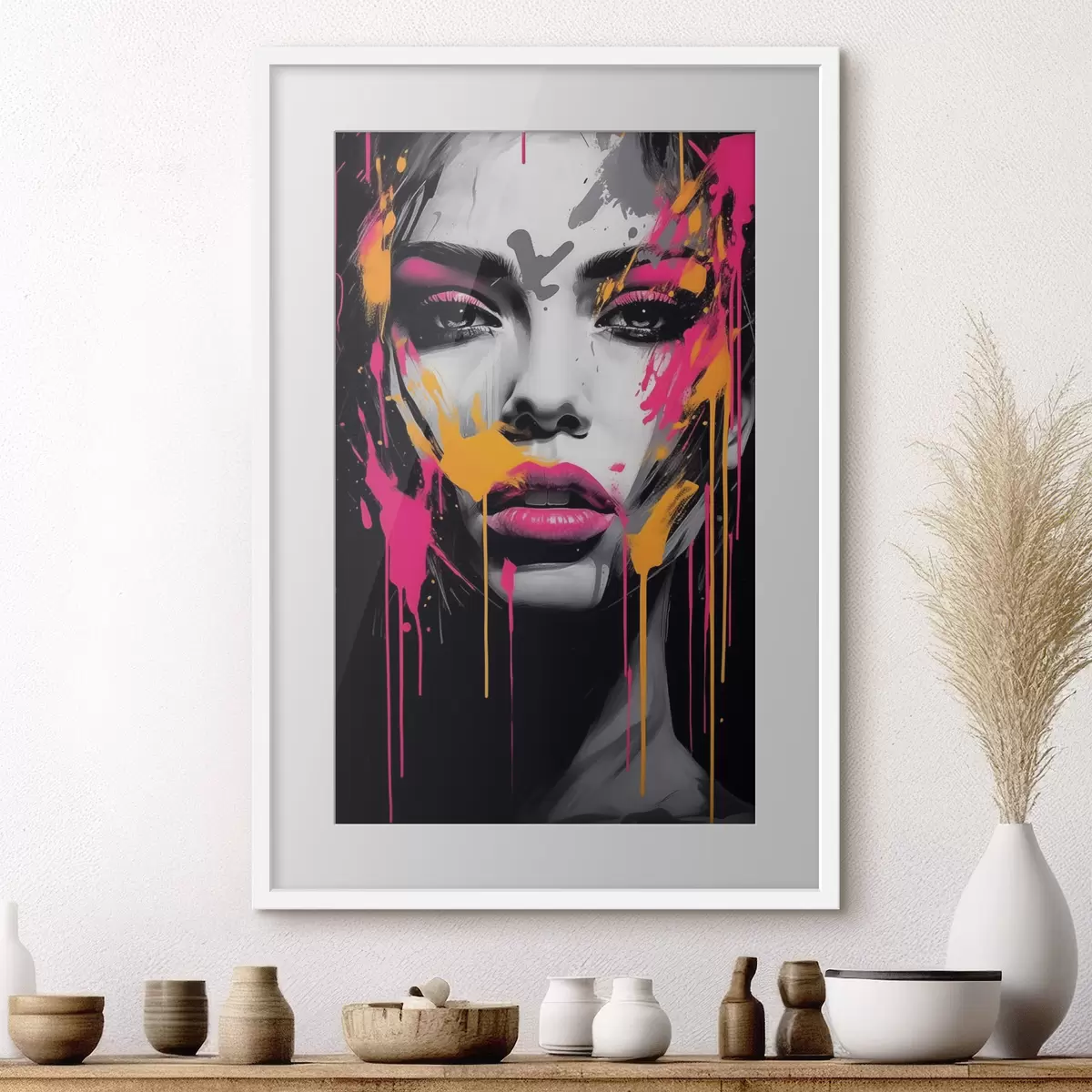 Poster Ritratto femminile con dipinti f45318