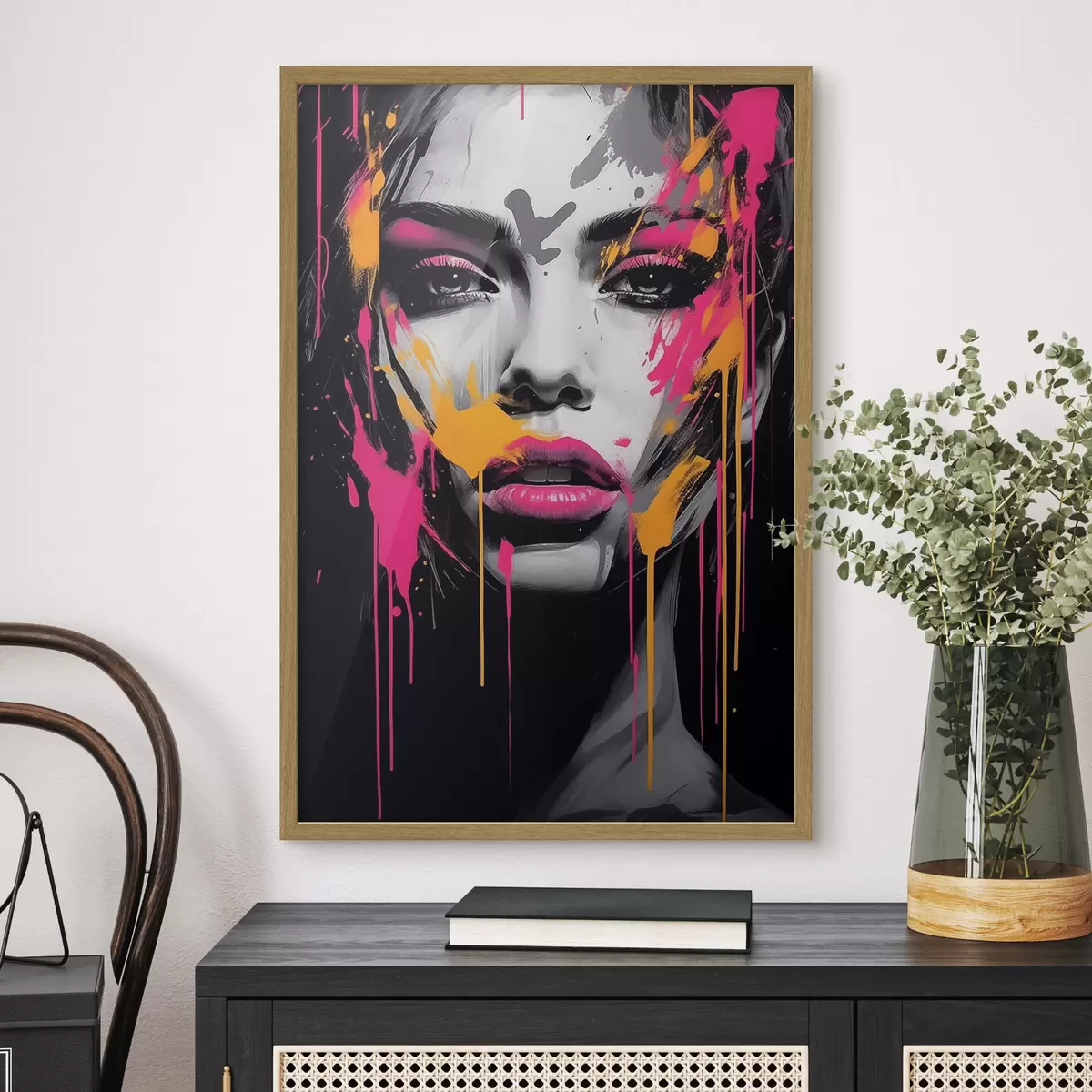 Poster Ritratto femminile con dipinti f45318
