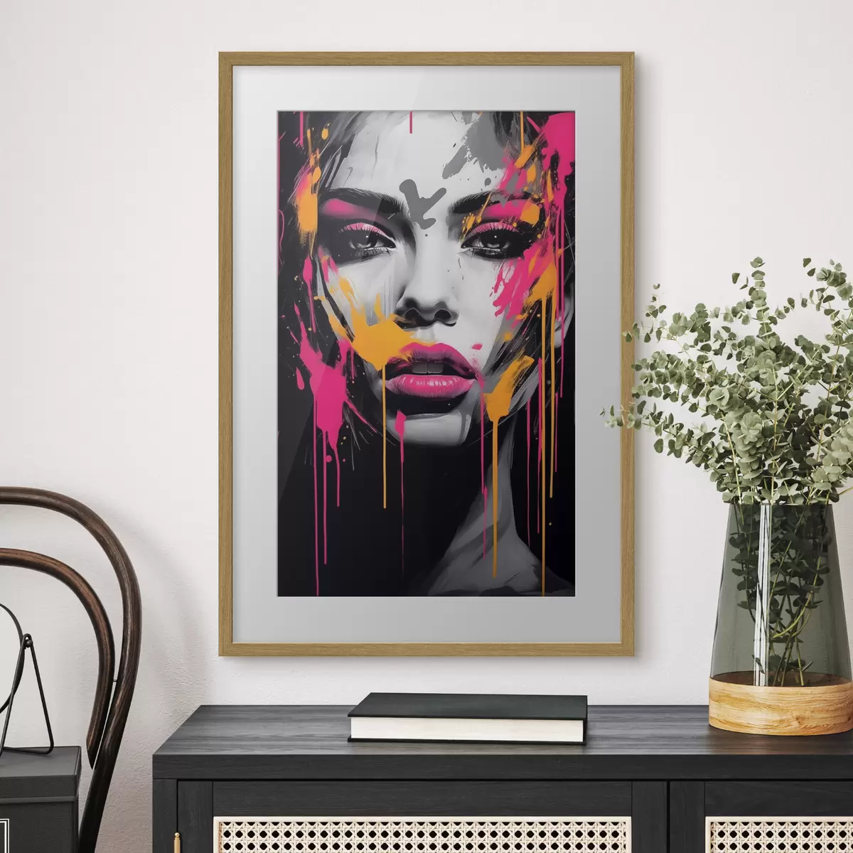 Poster Ritratto femminile con dipinti f45318