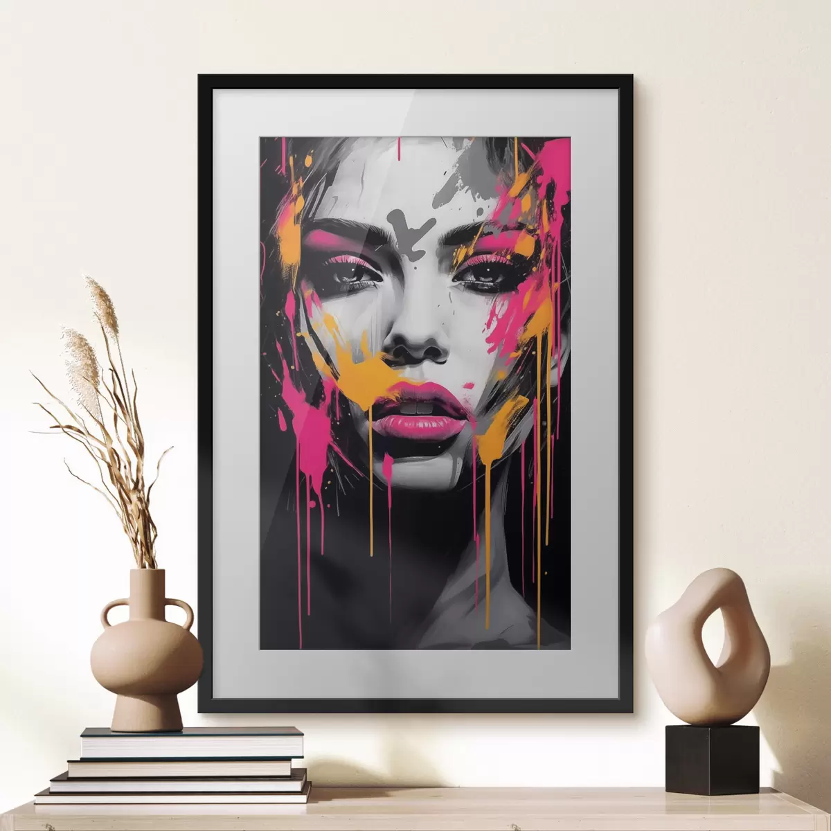 Poster Ritratto femminile con dipinti f45318