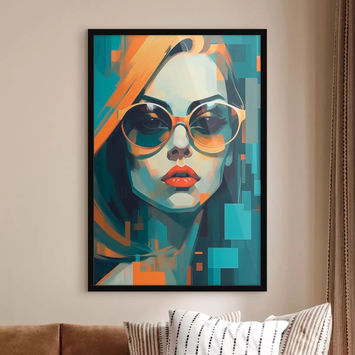 Poster Donna con occhiali da sole in stile pop art digitale f45327
