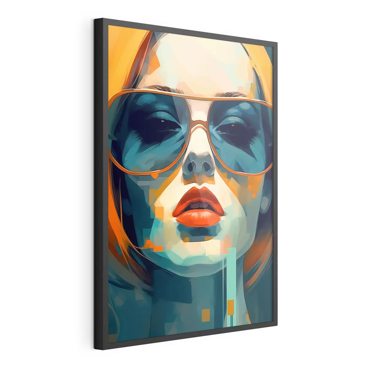 Poster Ritratto femminile astratto con occhiali da sole f45328