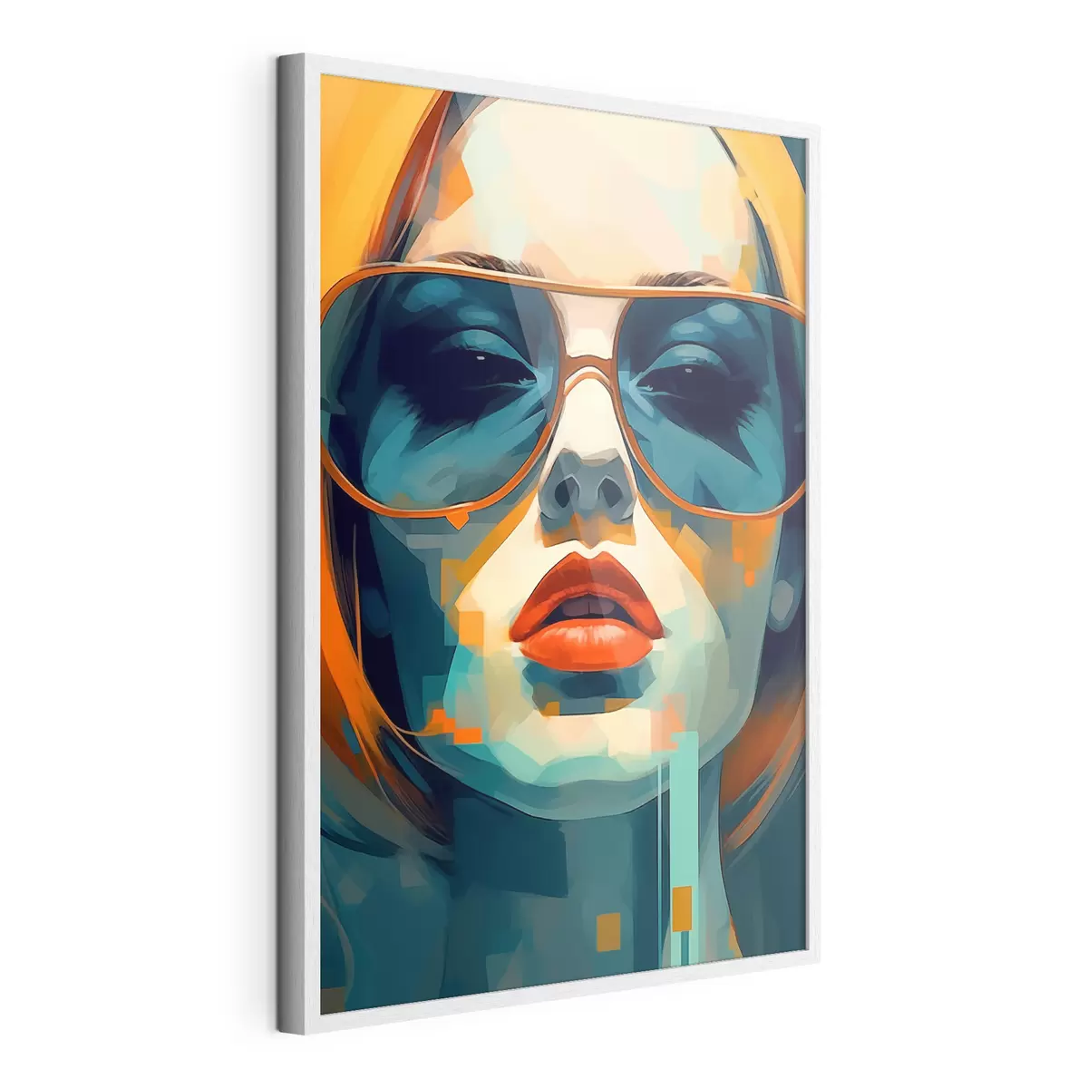 Poster Ritratto femminile astratto con occhiali da sole f45328