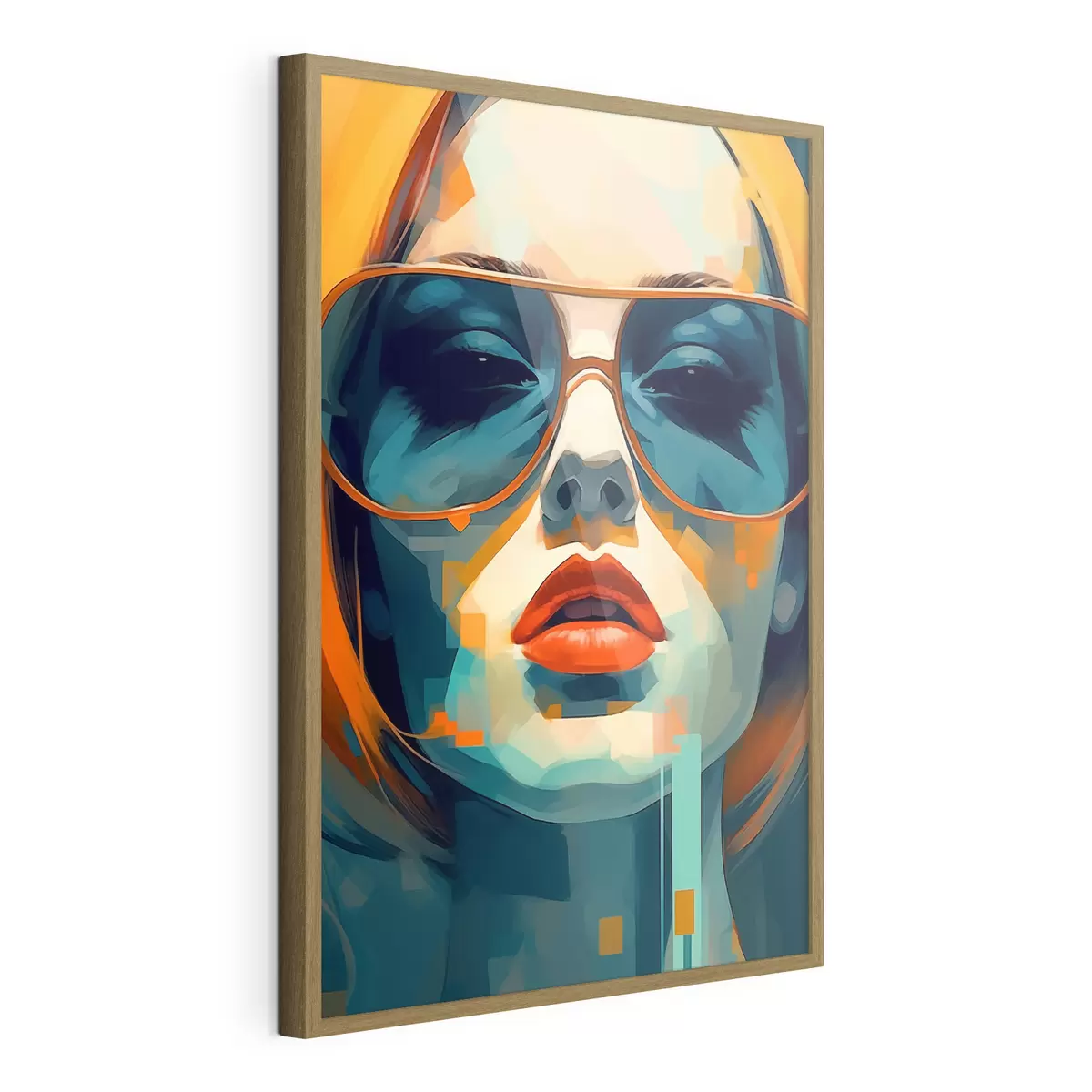 Poster Ritratto femminile astratto con occhiali da sole f45328