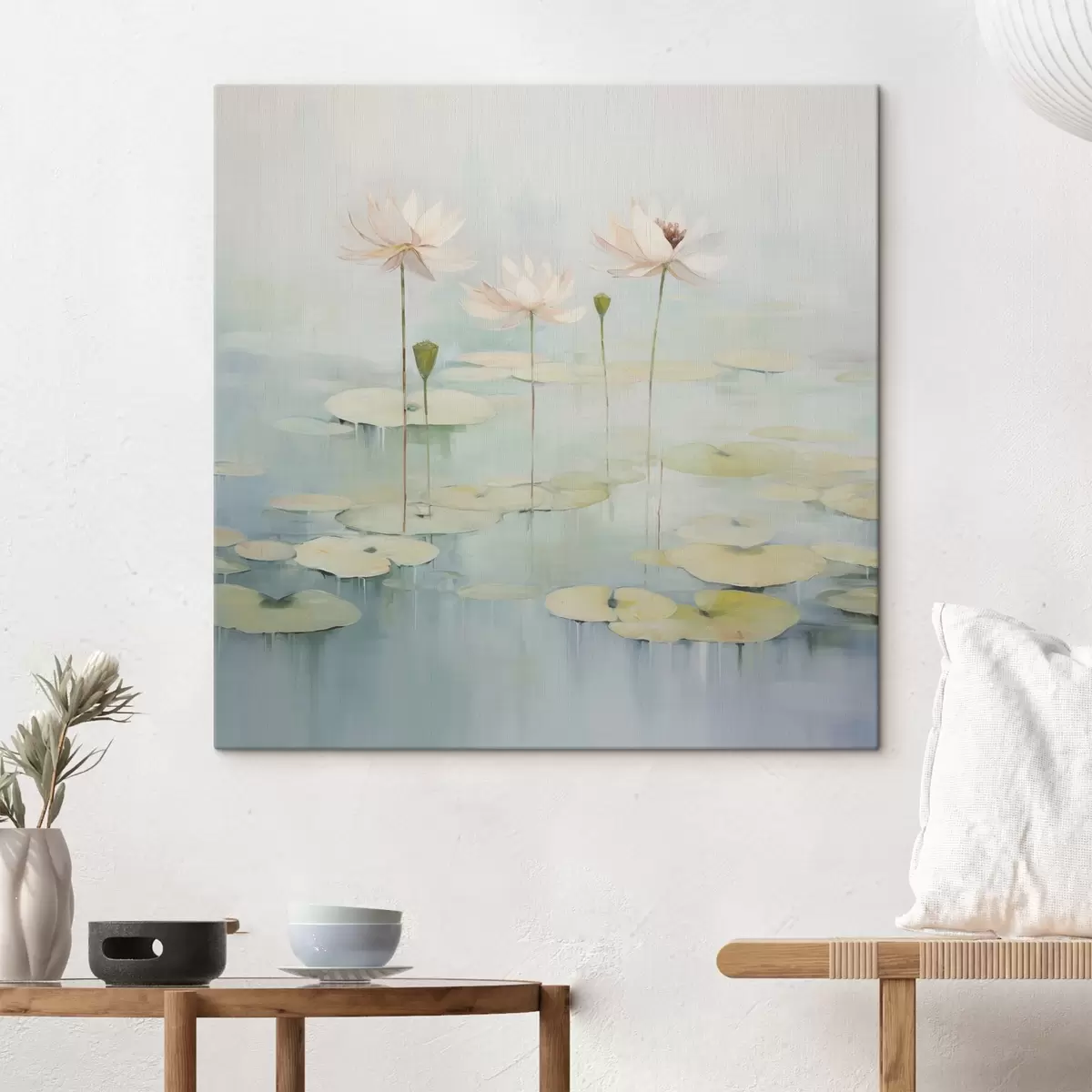 carta da parati Foglie e fiori di loto sullo stagno nr. s45350