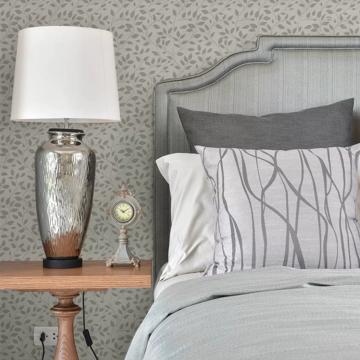 Carta da parati Tralci monocromatici su tela a trama fine a00386