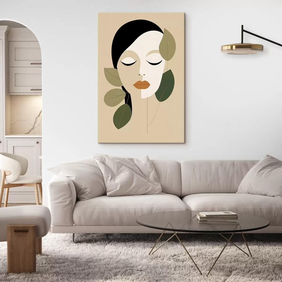 carta da parati Ragazza con foglie nr. s45389