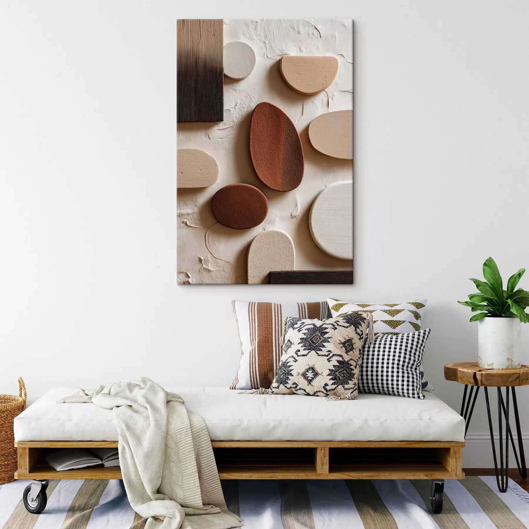 carta da parati Composizione astratta con forme geometriche tridimensionali su sfondo a rilievo nr. s45409