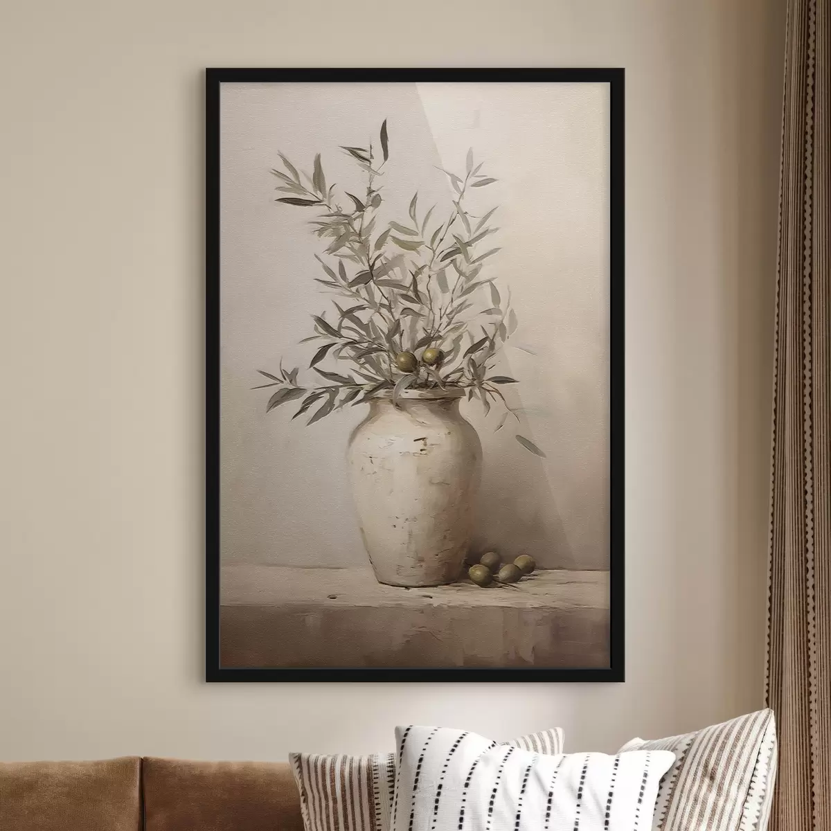 Poster Motivi di foglie in un vaso f45382