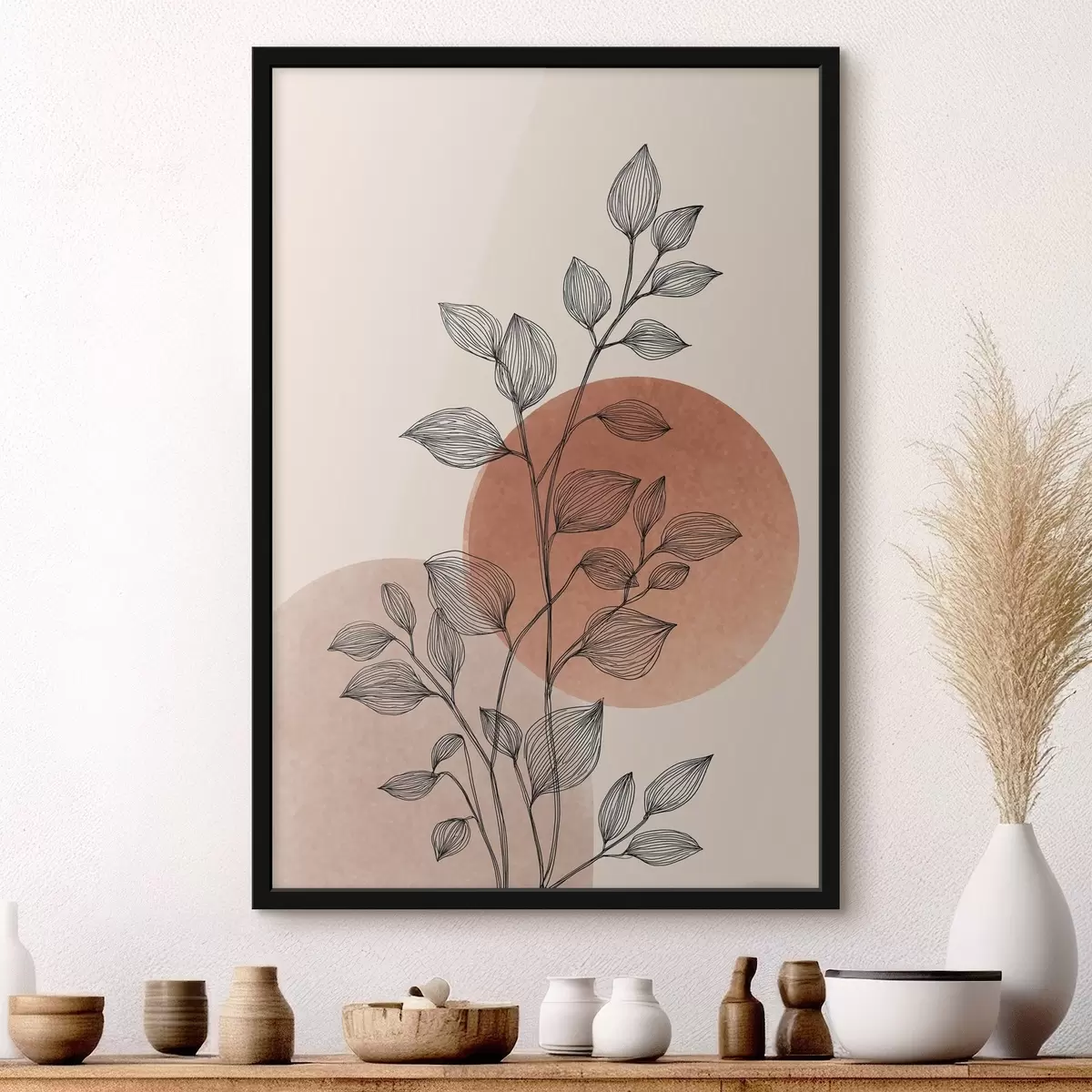 Poster Tramonto e foglie f45391