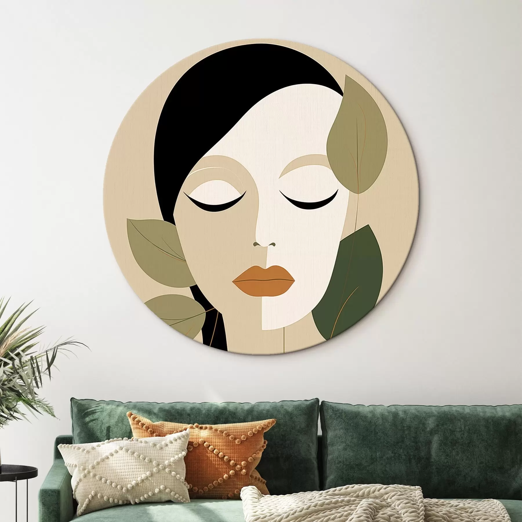 carta da parati Ragazza con foglie nr. r45389