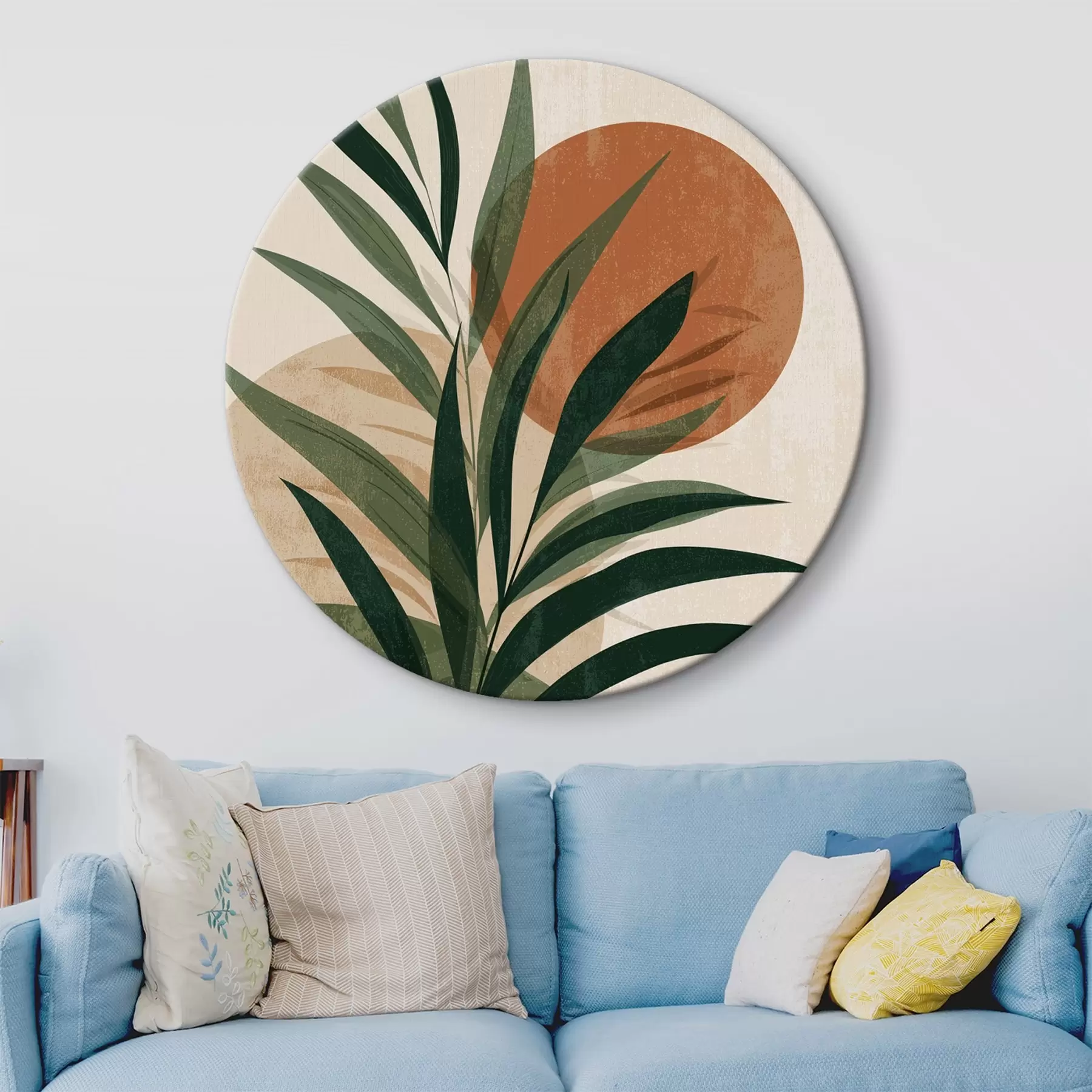 carta da parati Foglie verdi e tramonto nr. r45394