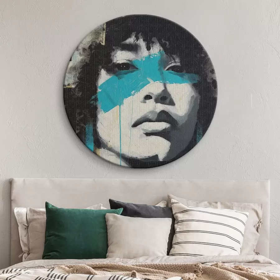 carta da parati Ritratto a tecnica mista con frammenti di colore e texture nr. r45417