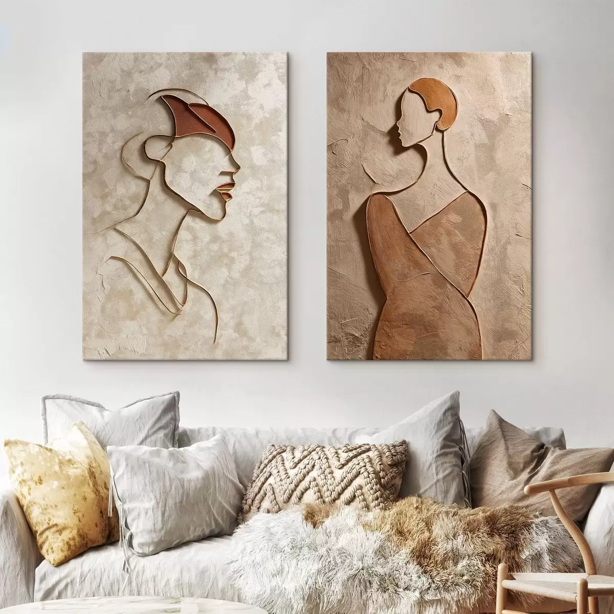 carta da parati Sagome in rilievo di persone in stile minimalista nr. m00596