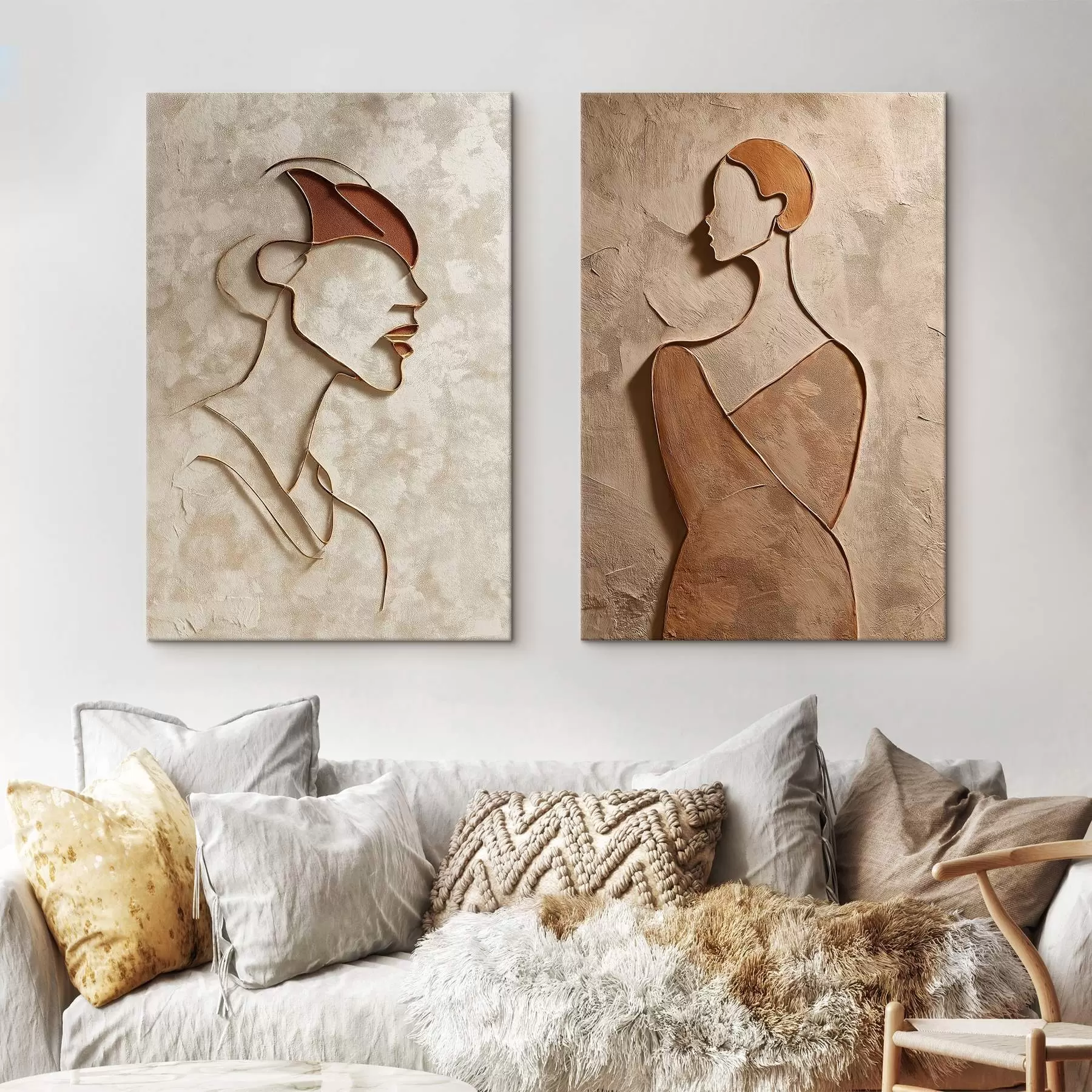 carta da parati Sagome in rilievo di persone in stile minimalista nr. m00596