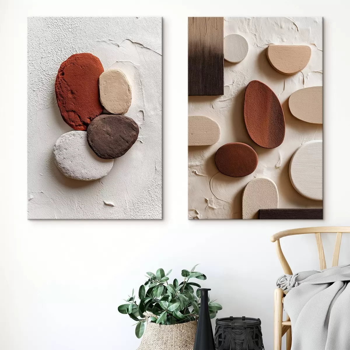 carta da parati Composizioni astratte con forme geometriche volumetriche su sfondo texturizzato nr. m00597