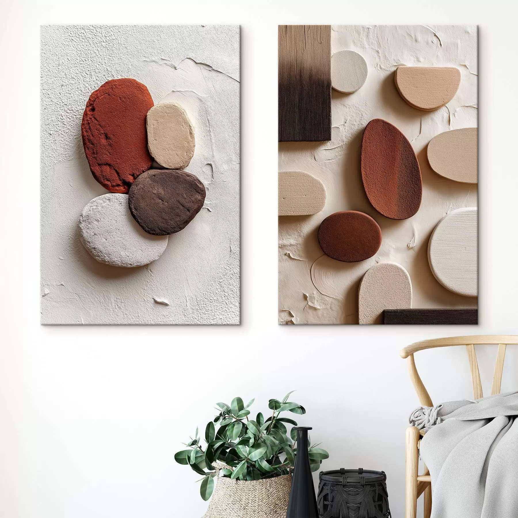 carta da parati Composizioni astratte con forme geometriche volumetriche su sfondo texturizzato nr. m00597