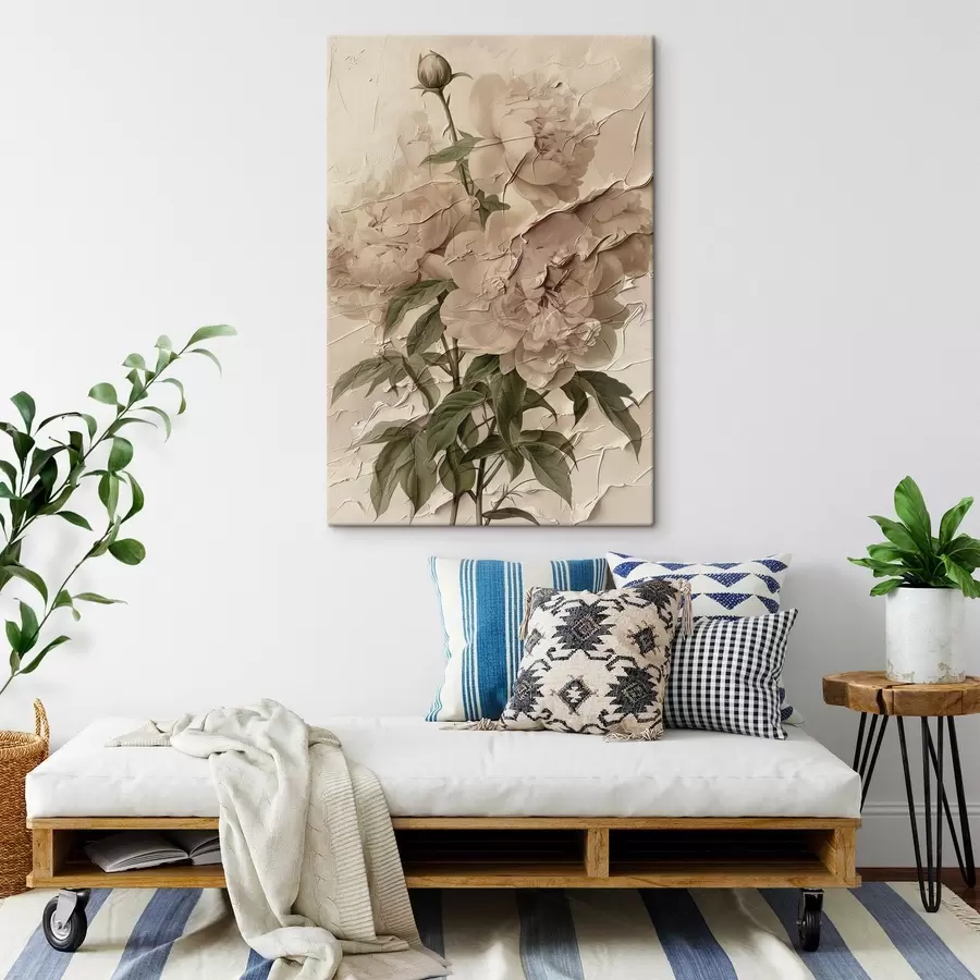 carta da parati Un lussureggiante bouquet di peonie su uno sfondo chiaro nr. s45337