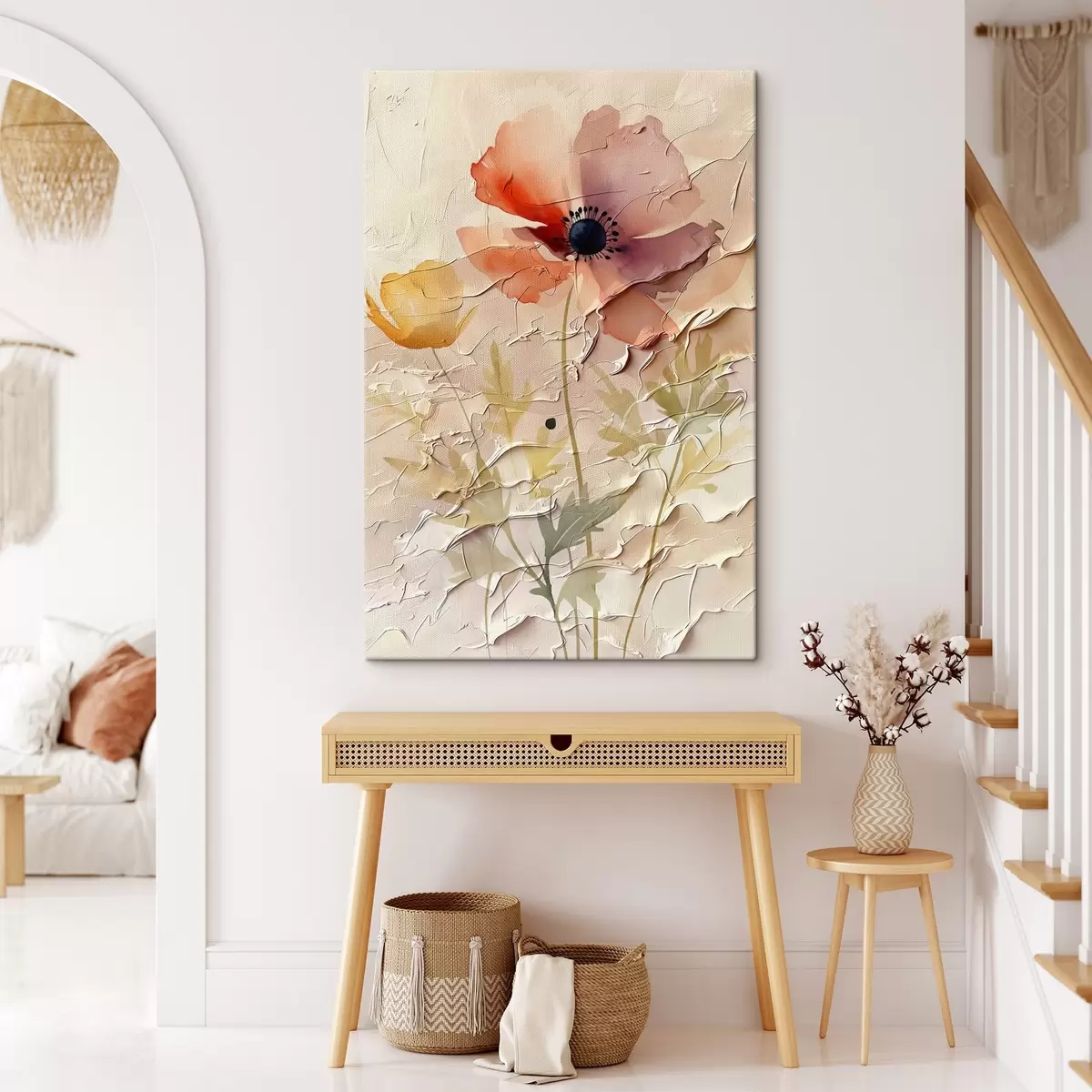 carta da parati Composizione floreale traslucida su sfondo chiaro nr. s45338