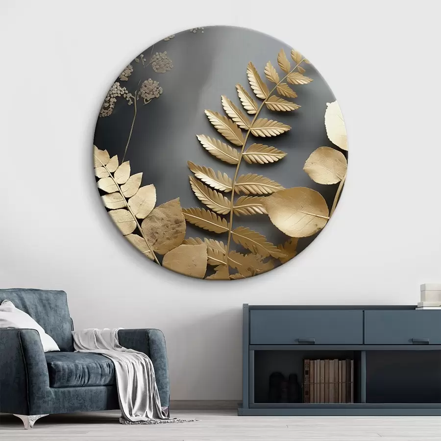 carta da parati Rami di eucalipto e foglie tropicali su sfondo scuro nr. r45333