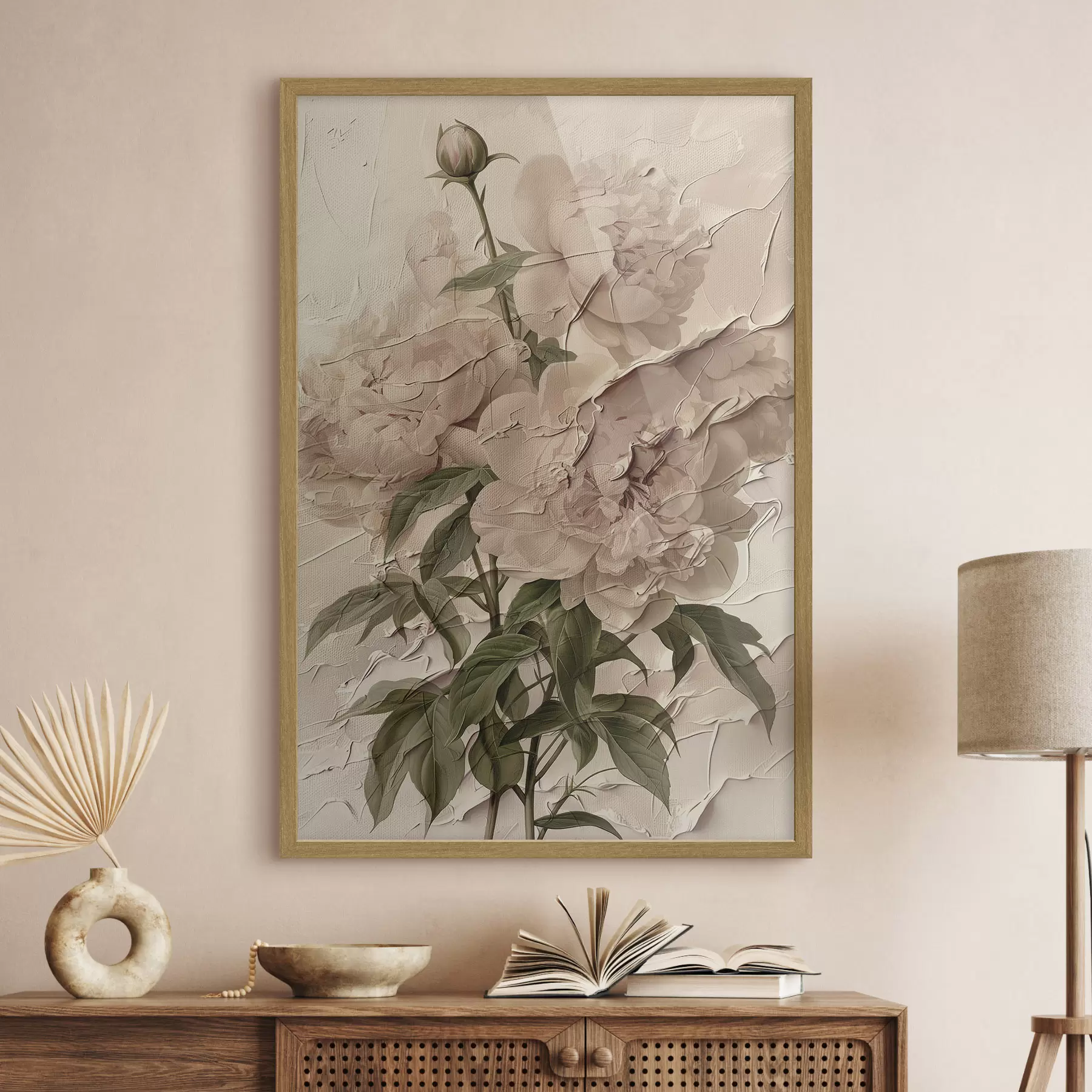 carta da parati Un lussureggiante bouquet di peonie su uno sfondo chiaro nr. f45337