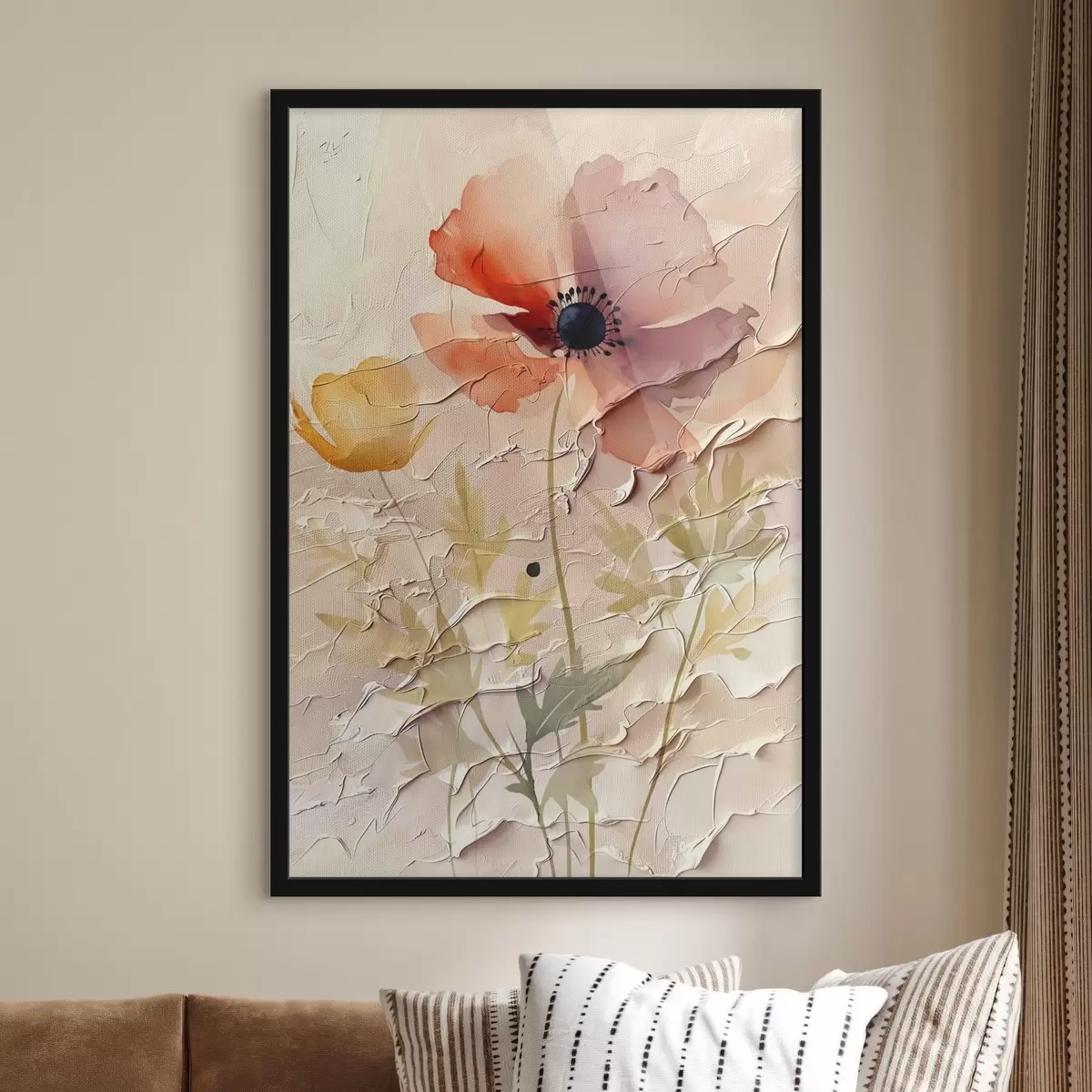 Poster Composizione floreale traslucida su sfondo chiaro f45338