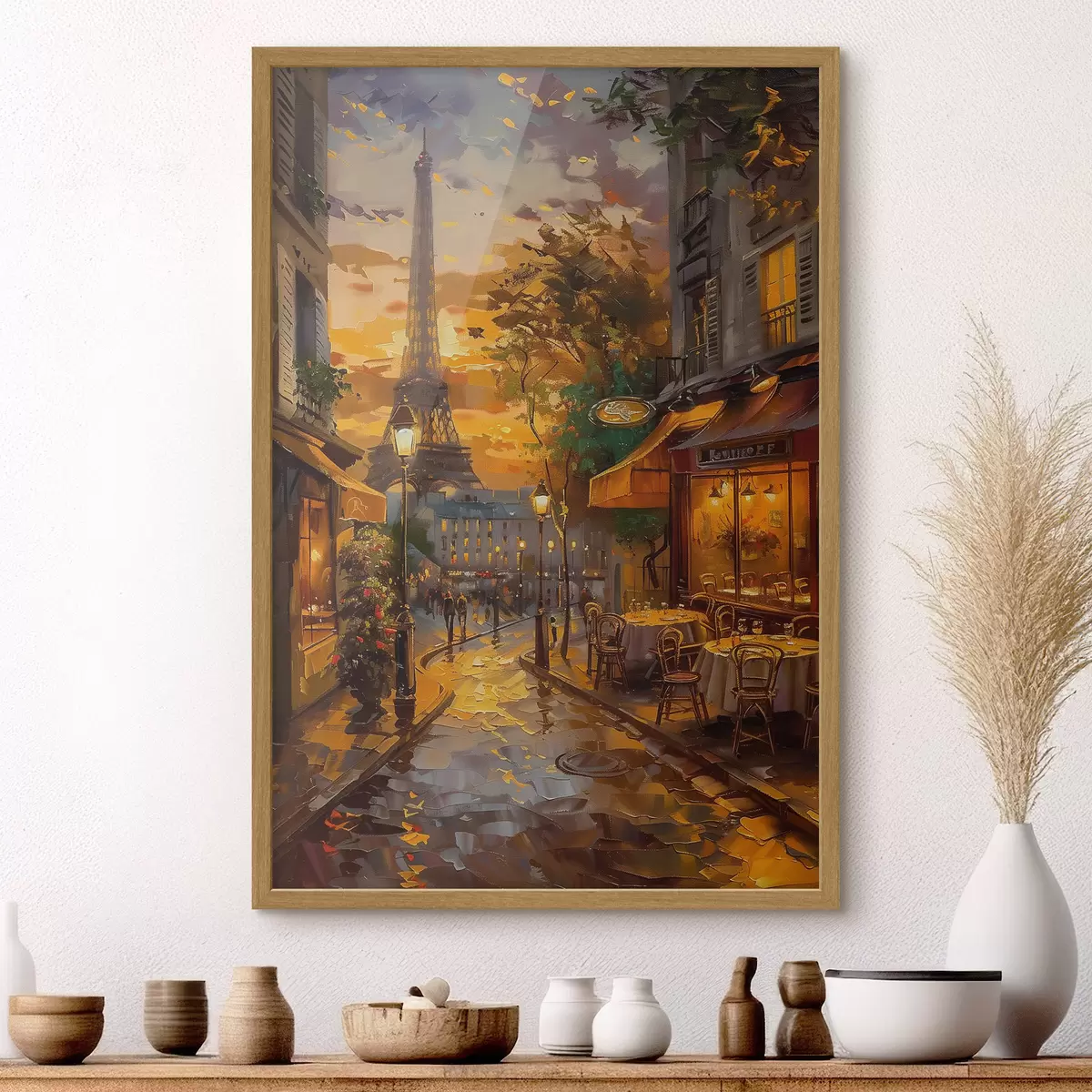 Poster Strada a Parigi, effetto pittura a olio f45340
