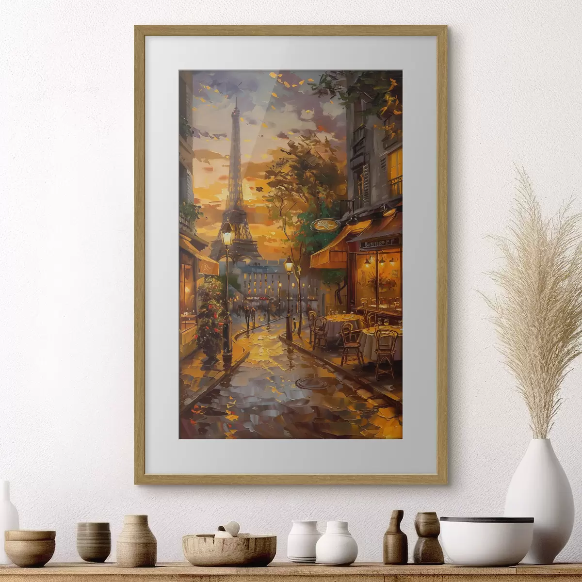 Poster Strada a Parigi, effetto pittura a olio f45340