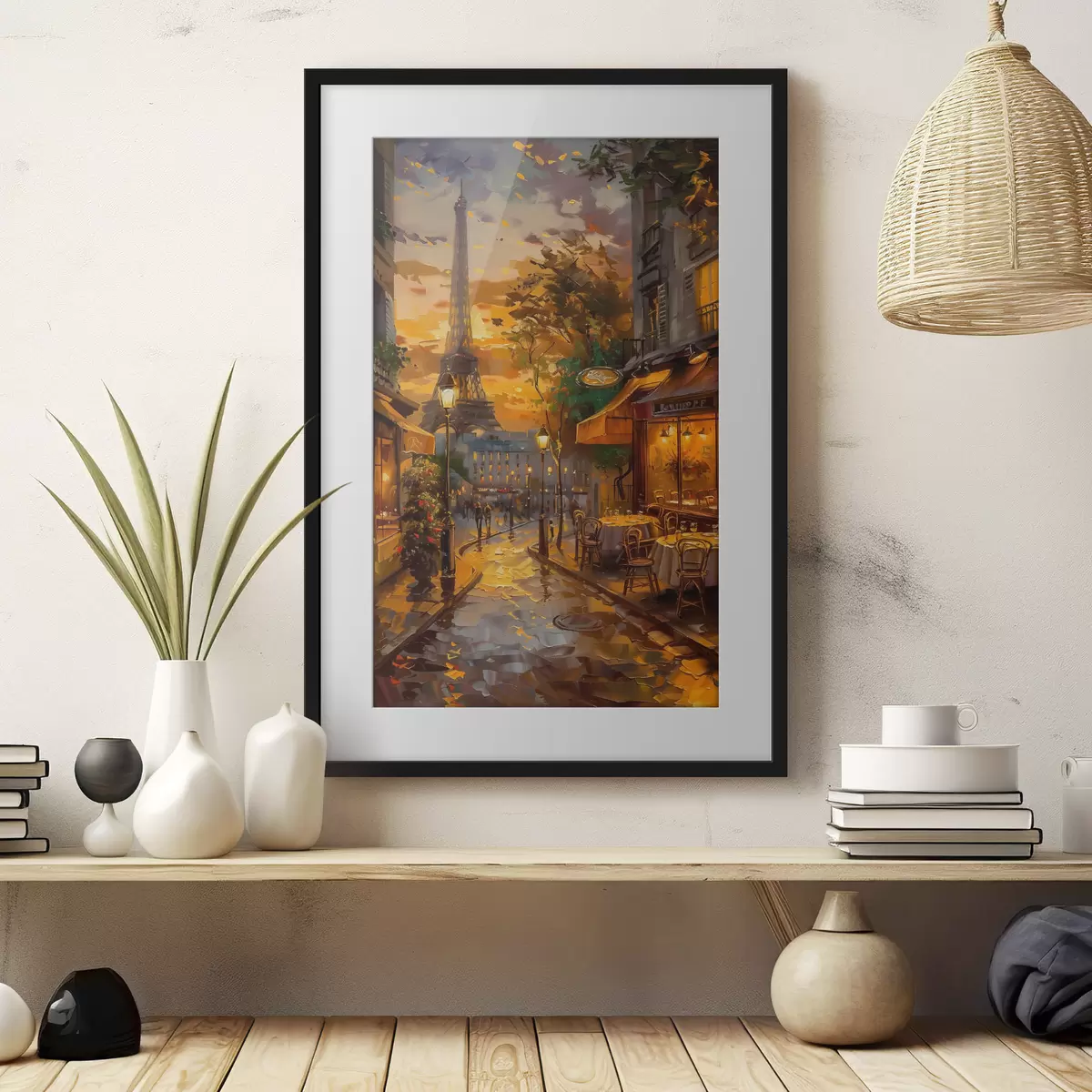 Poster Strada a Parigi, effetto pittura a olio f45340
