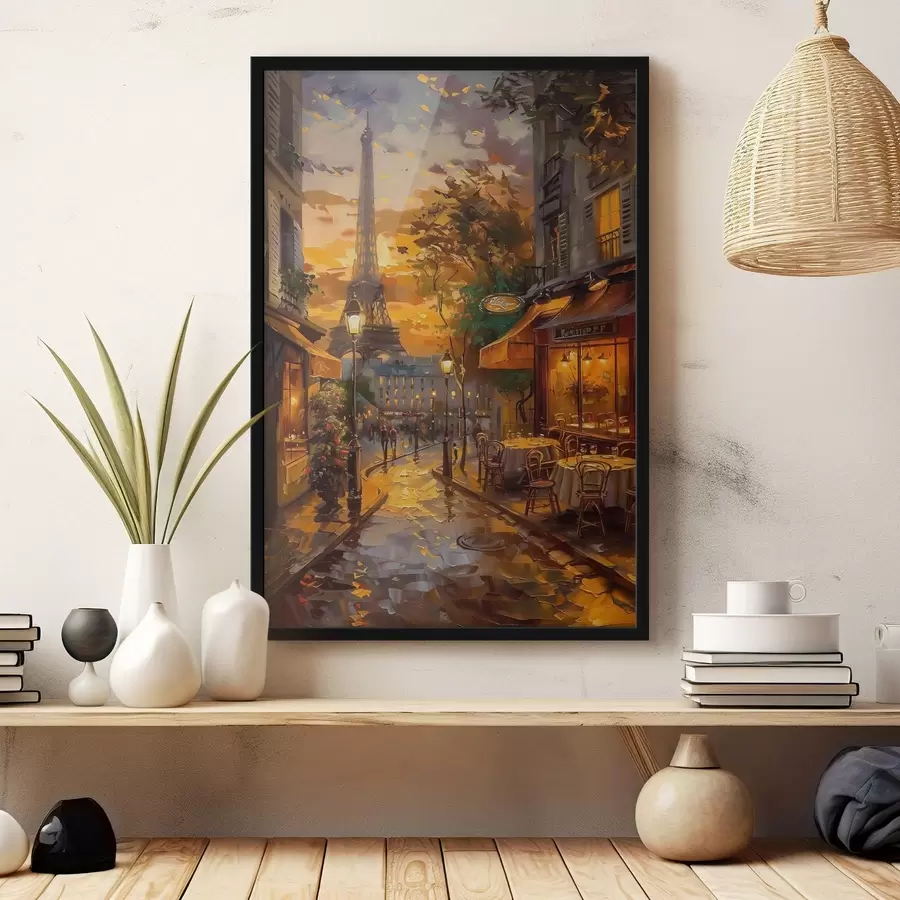 carta da parati Strada a Parigi, effetto pittura a olio nr. f45340