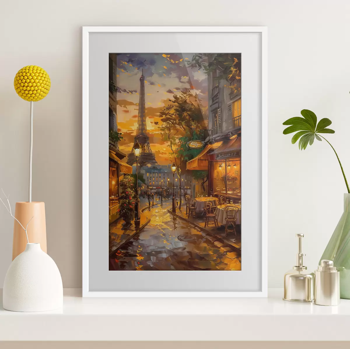 Poster Strada a Parigi, effetto pittura a olio f45340