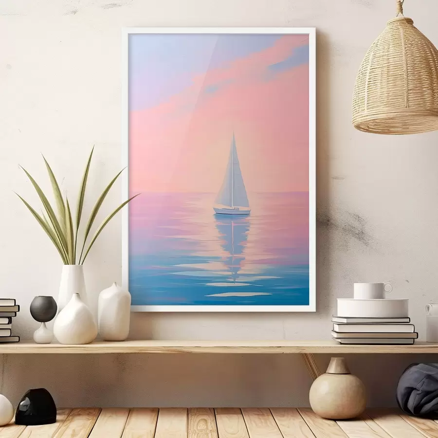 carta da parati Barca a vela in mare al tramonto nr. f45428