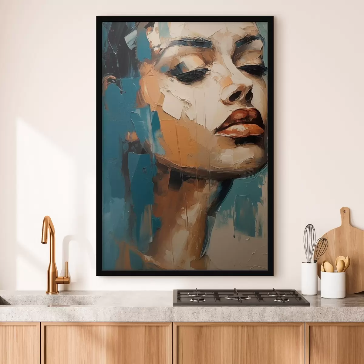 Poster Ritratto di donna con gli occhi chiusi f45439