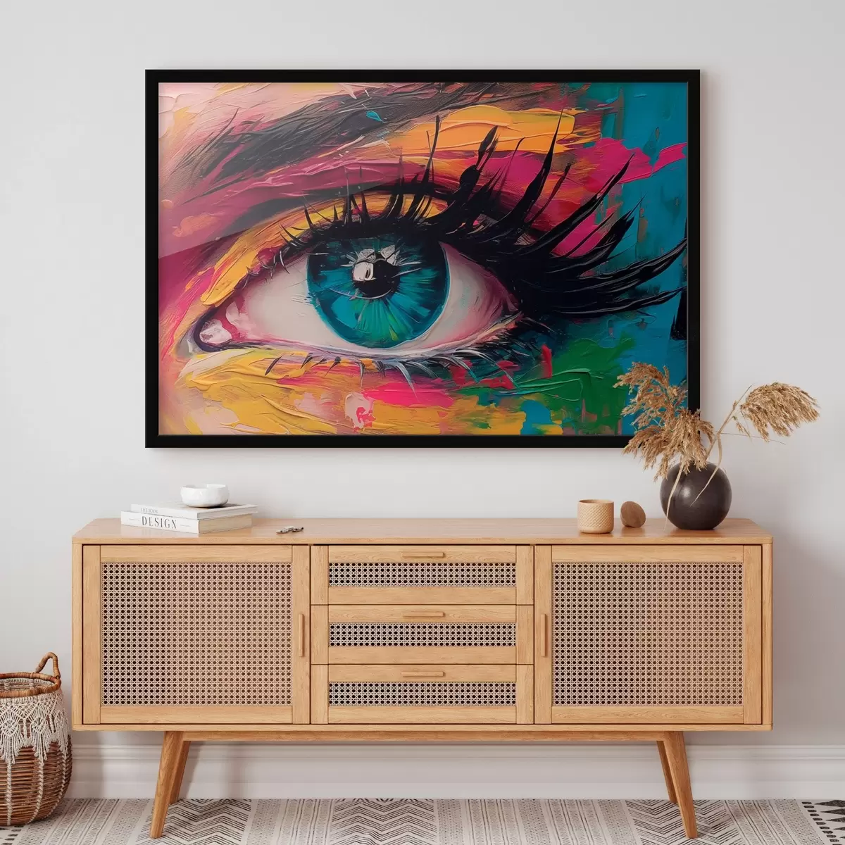 Poster Occhio su sfondo astratto f45440