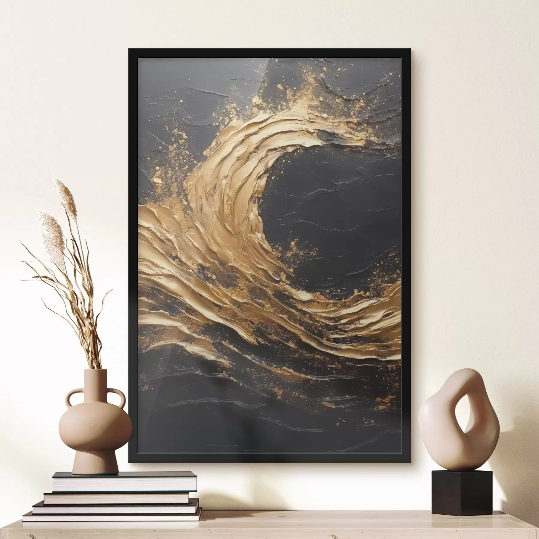 carta da parati Onda astratta nei toni dell'arancio nr. f45441