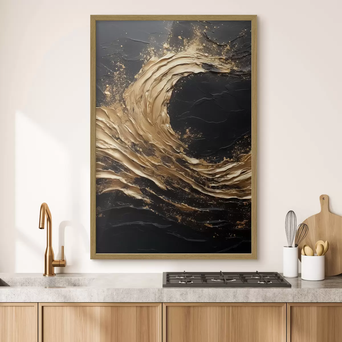 Poster Onda astratta nei toni dell'arancio f45441